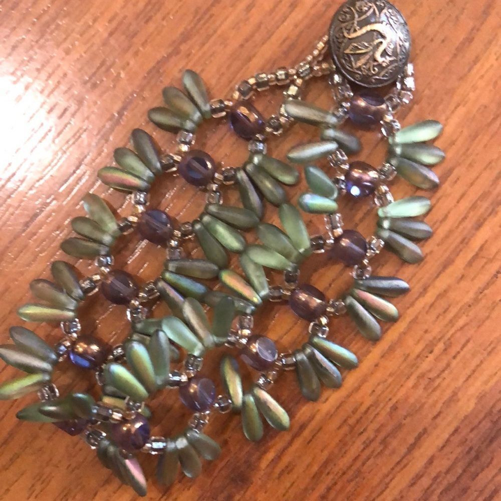 Gorgeous handmade glass bead bracelet.